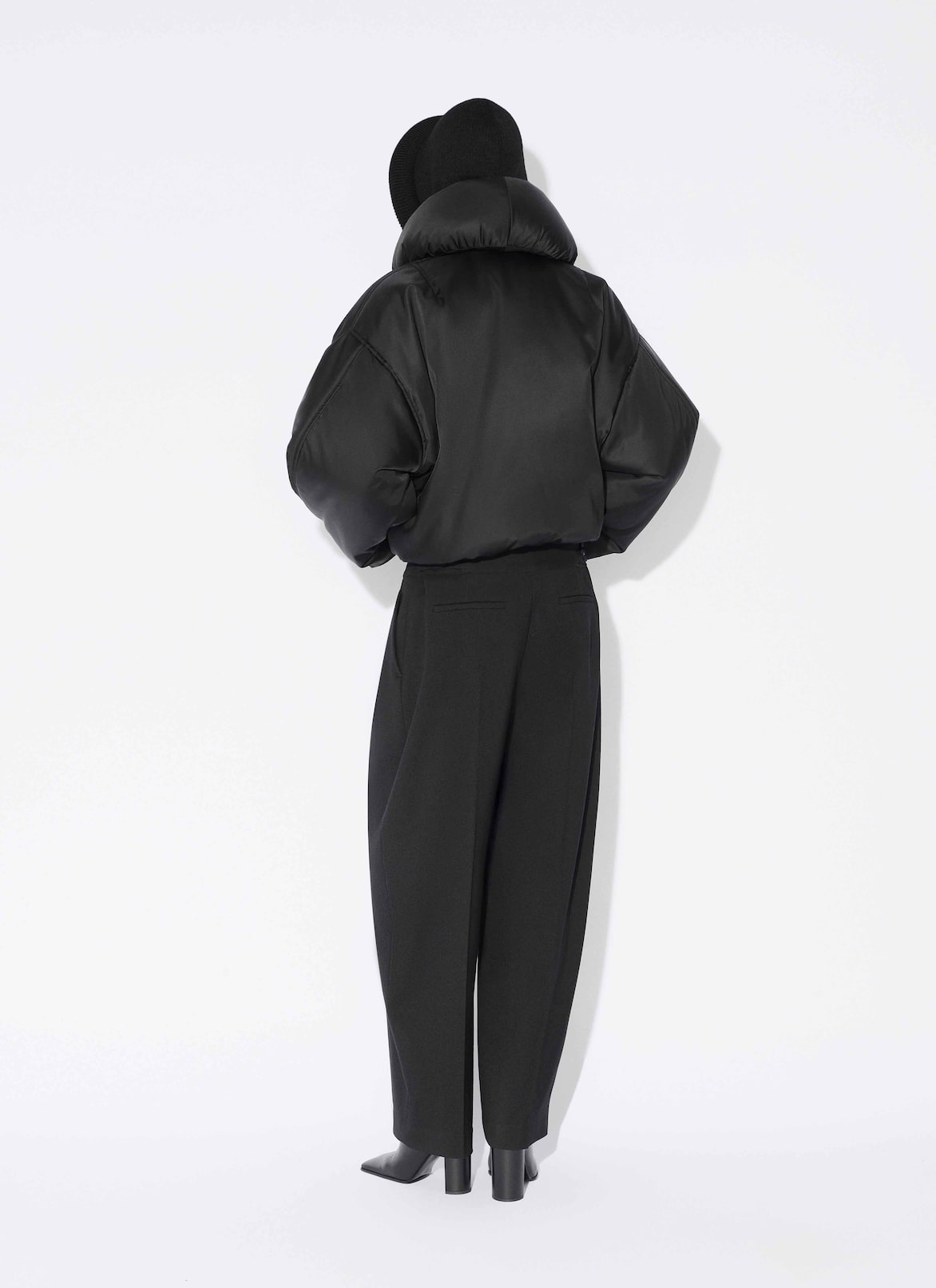 TAFFETA PADDED BOMBER ALAÏA BLACK TAFFETA PADDED BOMBER